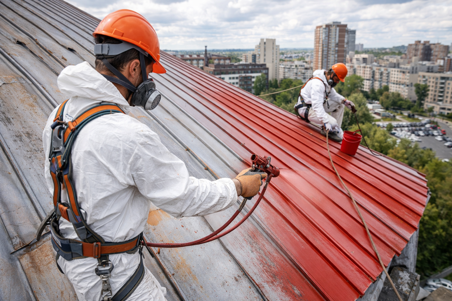 Особливості фарбування металевих дахів на висоті