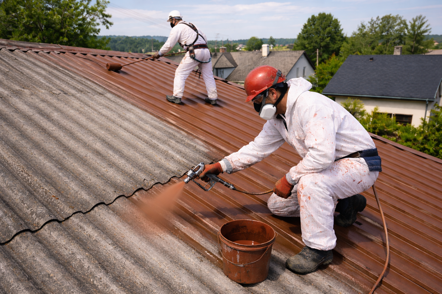 Фарбування шиферних дахів як ефективний спосіб відновлення покрівлі